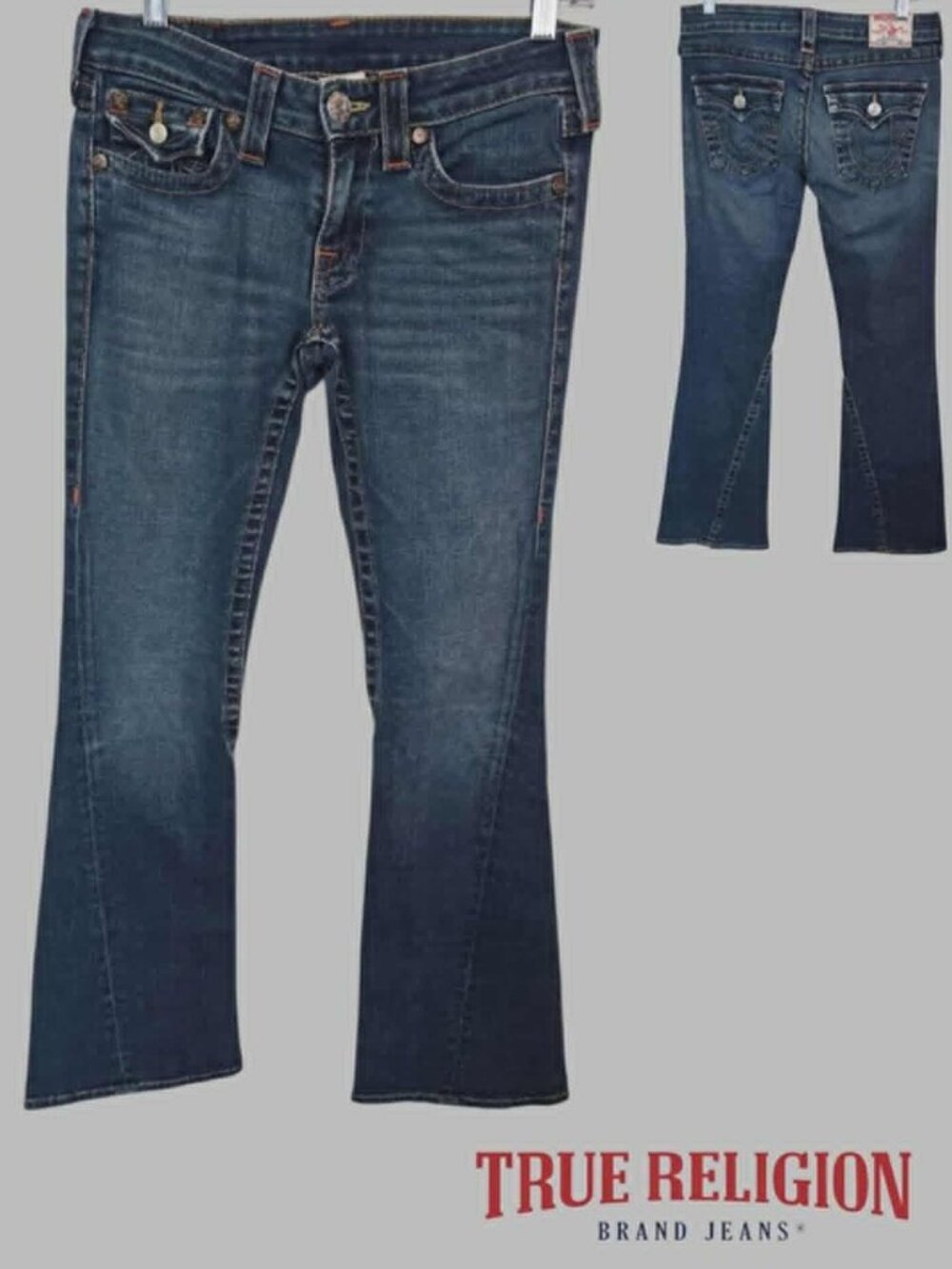 True Religion Joey Flare Wolrd Tour Denim Casual Jeans Womens 29 X 32